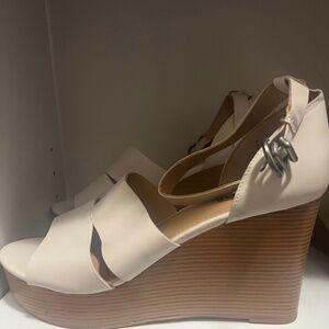 White Just Fab Wedges Size 12